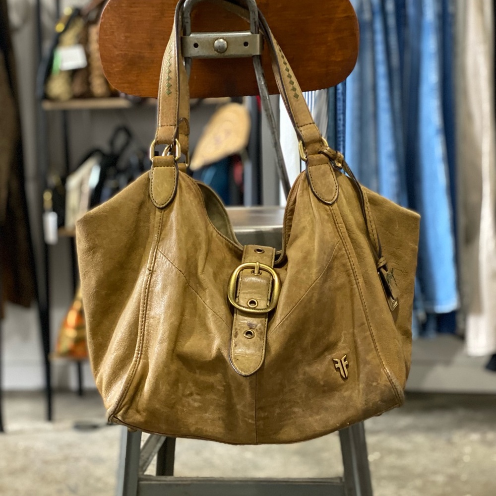Well worn Frye bag